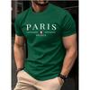 Summer 100% Pure Cotton Casual Loose T-shirt Paris French Printed Sports Comfortable Round Neck Short Sleeved Men's T-shirts