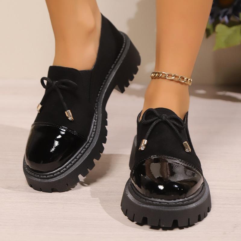 Large Size Spring and Autumn New Leopard Print Loafers Versatile Platform Small Leather Shoes Women