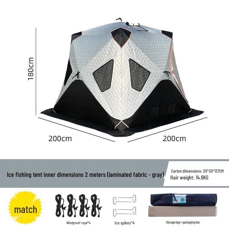 Instant Setup Multi-Person Winter Fishing Tent - Warm, Cold-Proof, Thickened with Four Corner Design