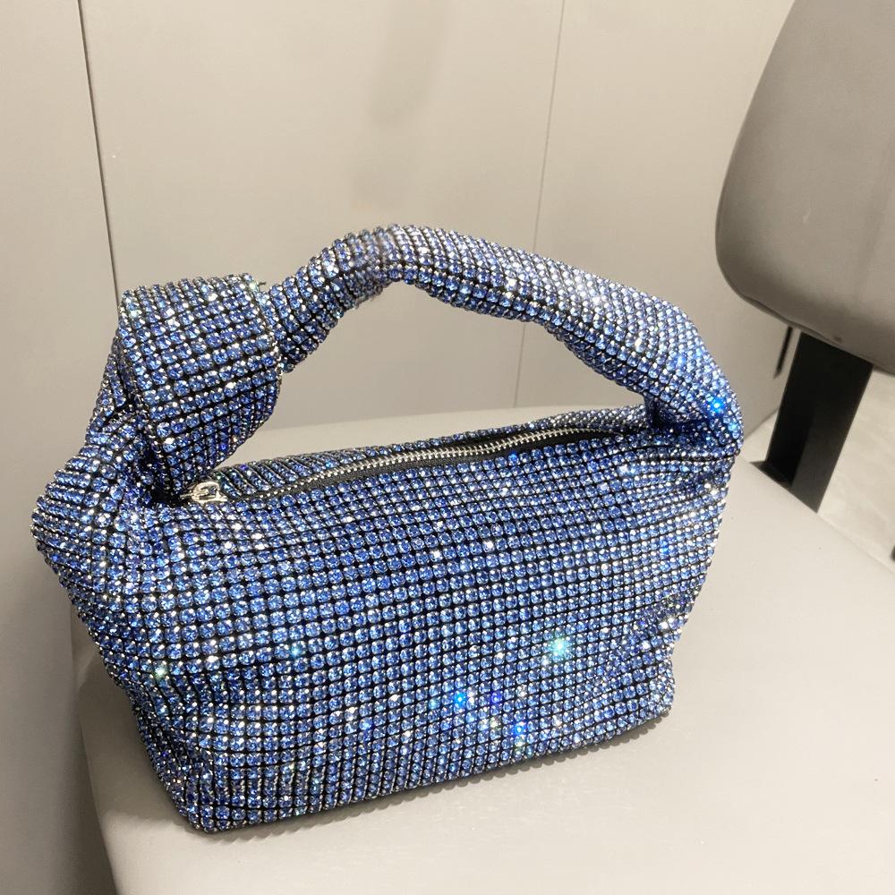 Women'S Bag Rhinestone Dinner Bag Big Diamond Knotted Hand Bag Fashion Full Diamond Armpit Bag Women'S Bag Small Bag