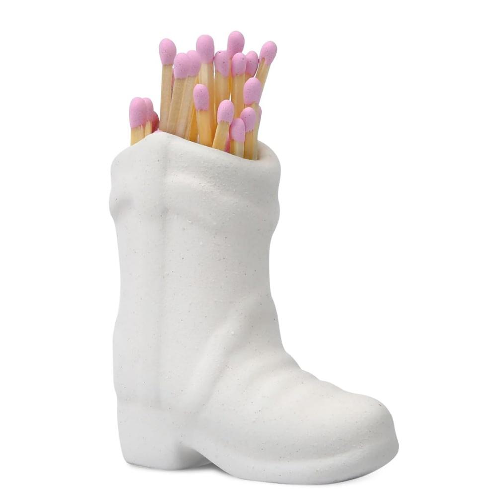 

Подставка для спичек в виде ковбойского сапога - Керамическая спичечница для всех спичек, банка для ванной и кухни розовый