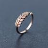 Korean Fashion Leaf Micro-Inlaid Open Ring - Japanese & Korean Style