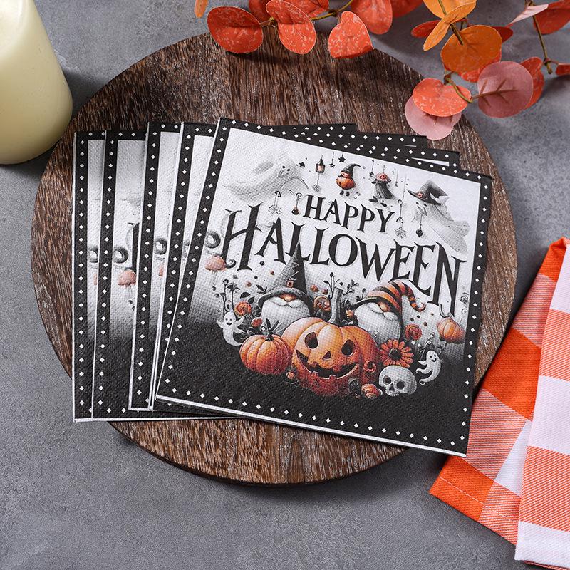 Halloween Disposable Printed Party Napkins for Western Food and Weddings
