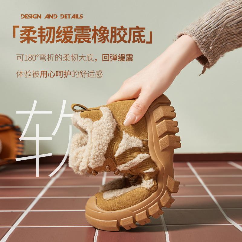 Augustine snow boots women's 2025 new winter velvet thickened cotton shoes casual platform dad sports shoes