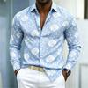 2026 Nuova Camicia da Uomo Stile Europeo e Americano Camicia Floreale Rosa Rossa Uomo Slim Fit Manica Lunga Stile Casual da Vacanza