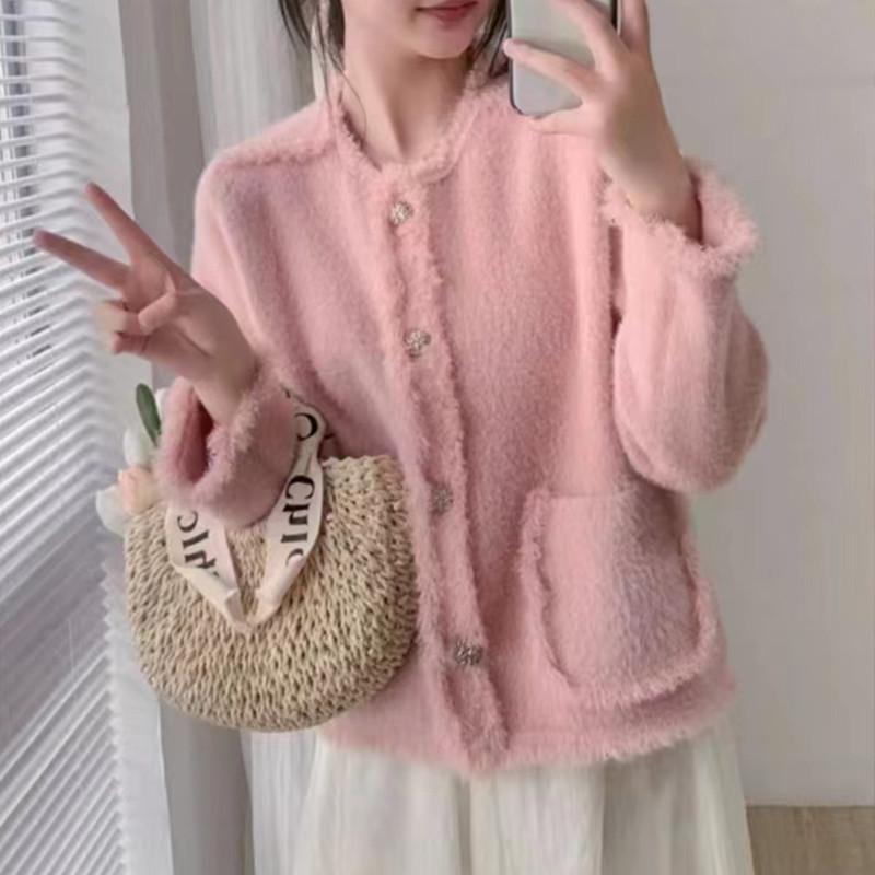 Women's Fashion Casual Solid Color Print Autumn Winter Long Sleeve O-Neck Sweaters