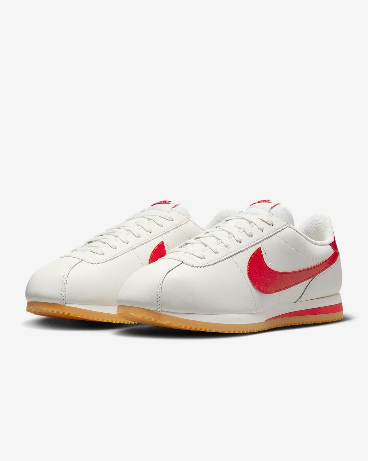DM4044-110 Nike Cortez Кожаный Парусный Желтая Жвачка Университетский Красный (Мужской) 6