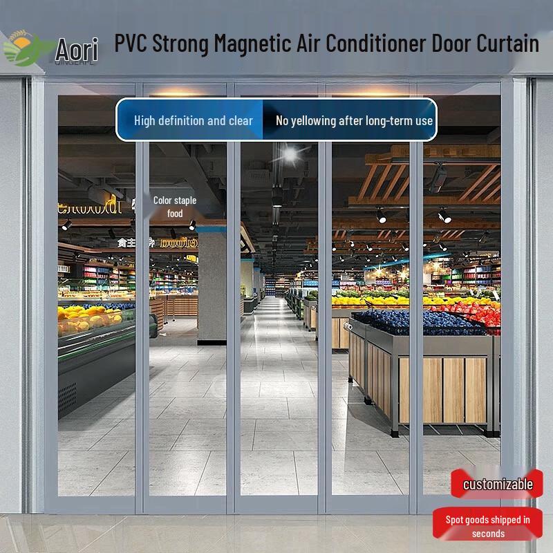 QINGERPLR Transparent Magnetic Screen Door Curtain