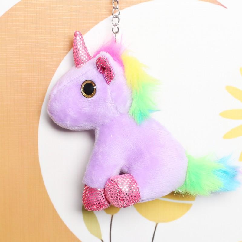 Candy Color Rainbow Unicorn Trendy Bags Street Stand Clothing Backpack Plush Toys Keychain Pendant