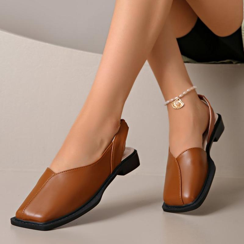 Fashion 2025 Fashion Comfortable Loafers Shoes Summer Edition Baotou Sandals for Women Non Slip Square Head for One Foot Lazy Flats