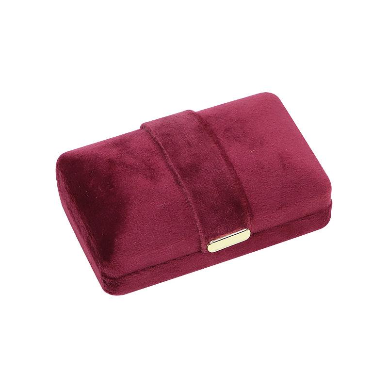 Velvet Gold Button Jewelry Box for Rings and Earrings
