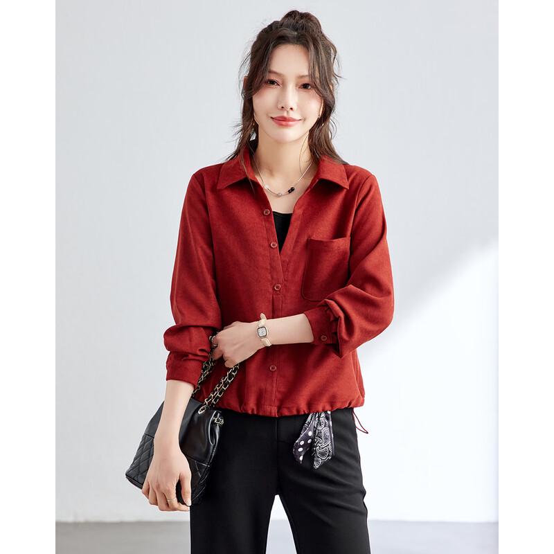 TERRE BLEUE Women s Casual Long Sleeve Shirt M