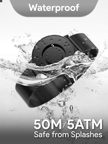 EUTOUR Men's Magnetic Watch, Silent Touch, 5ATM Water Resistance, Stylish, Simple, Casual Quartz Watch with Magnetic Ball Design, 40mm Dial, and Black
