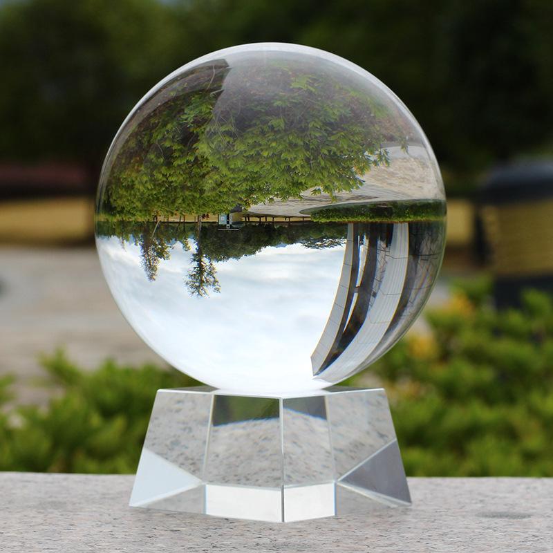 Transparent White Crystal Ball Ornament - Perfect High-End Gift for Home, Office, or Living Room Decor
