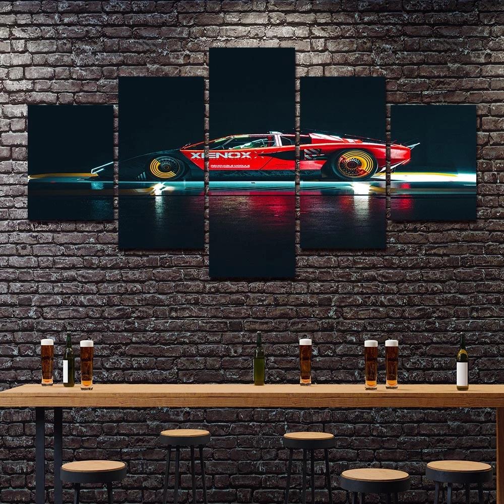 Posters Modular Prints HD 5 Pieces Racing Game Canvas Painting No Framework Picture Modern Living Room Home Decoration Wall Art