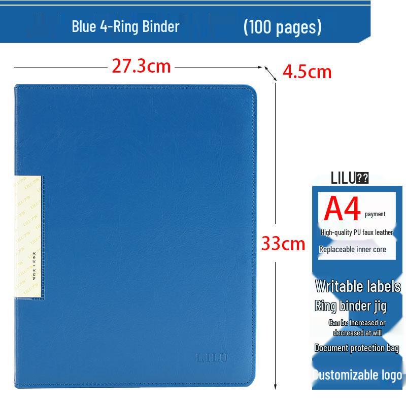 Transparent A4 Ring Binder: Black, Punchable, Photo Album, Contract Archive Folder
