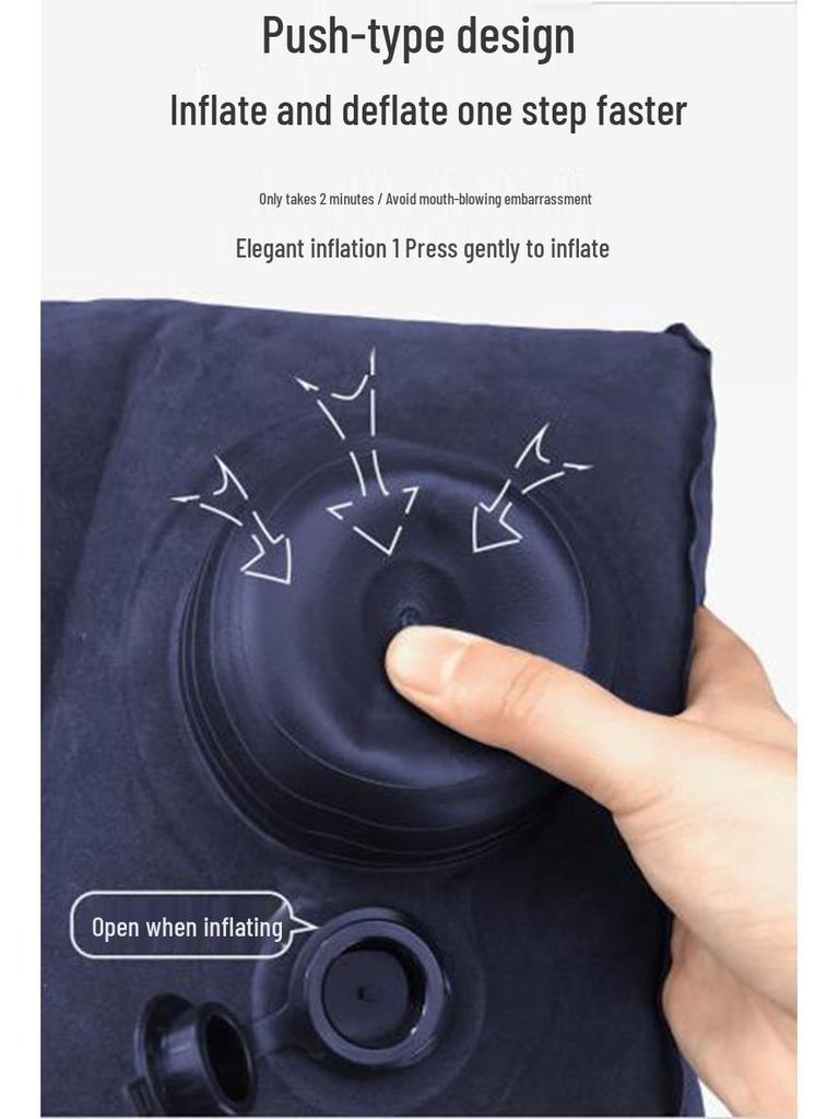 Flocking Press-to-Inflate Travel Footrest: Adjustable Universal Car & Plane Leg Rest