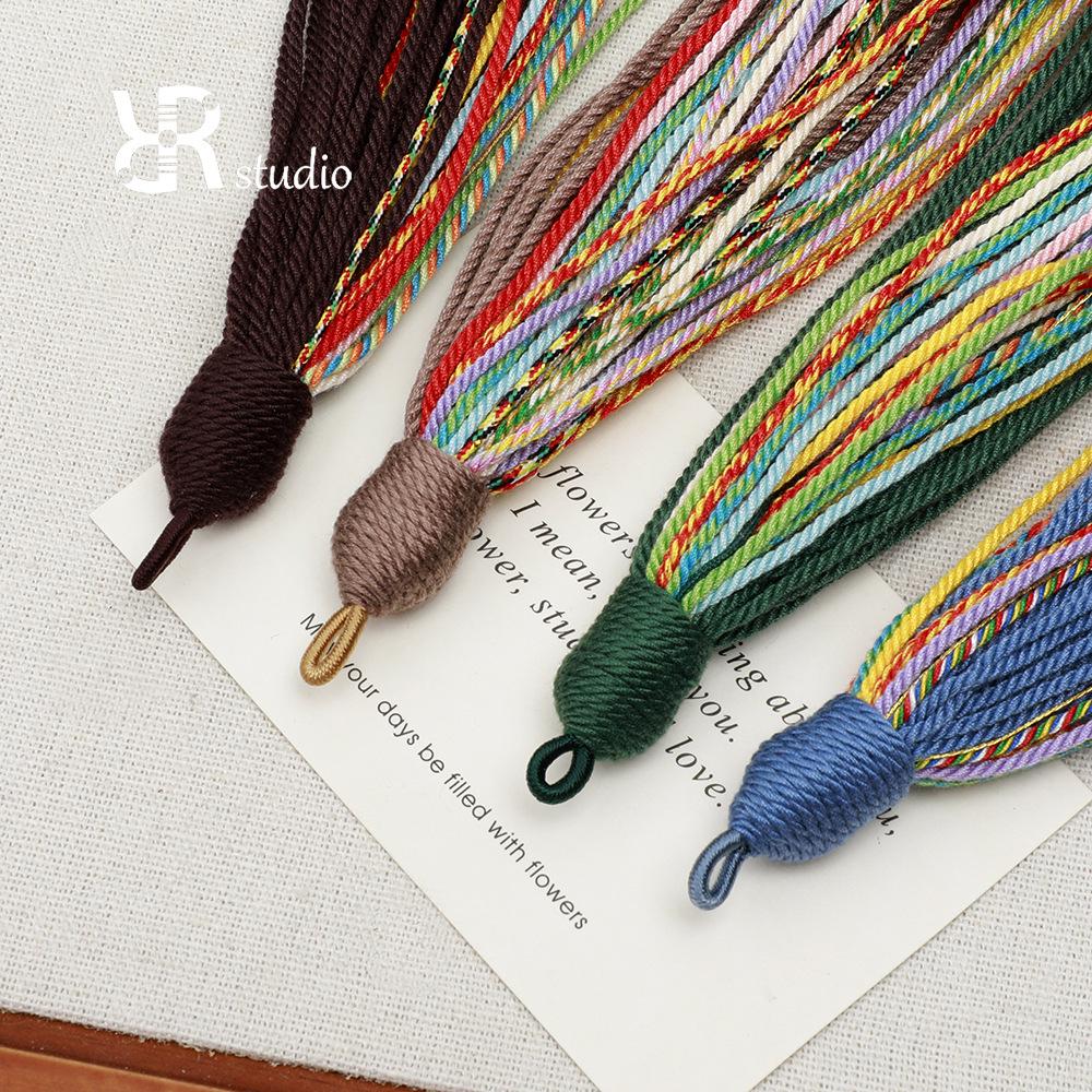 Handwoven Cotton Tassel Keychain - Handmade DIY Jewelry Bag Charm