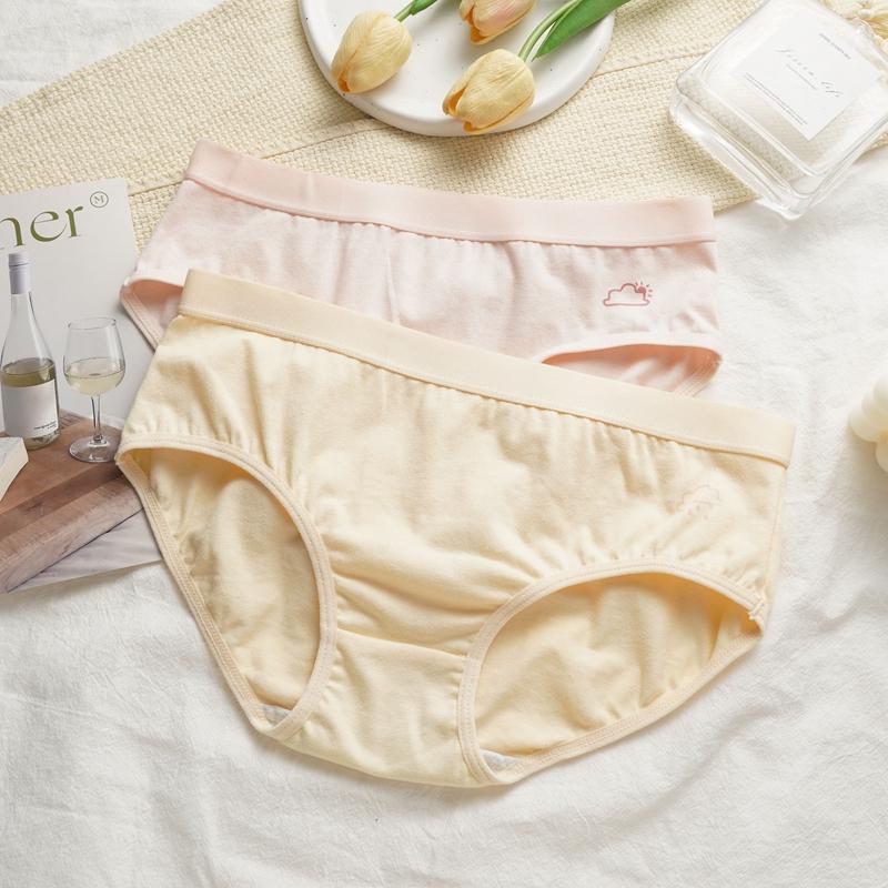 Women's Low Waist Vertical Striped Cotton Panties Simple Comfortable Briefs Four Seasons Wearable Underwear