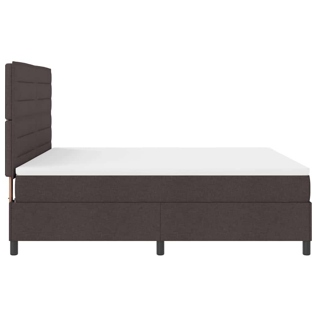 Box Spring Bed with Mattress Dark Brown 180 x 200 cm Fabric