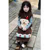 Girls' Autumn Coral Fleece Fur Dress - Cute, Soft, and Fashionable Long Vest for Children.