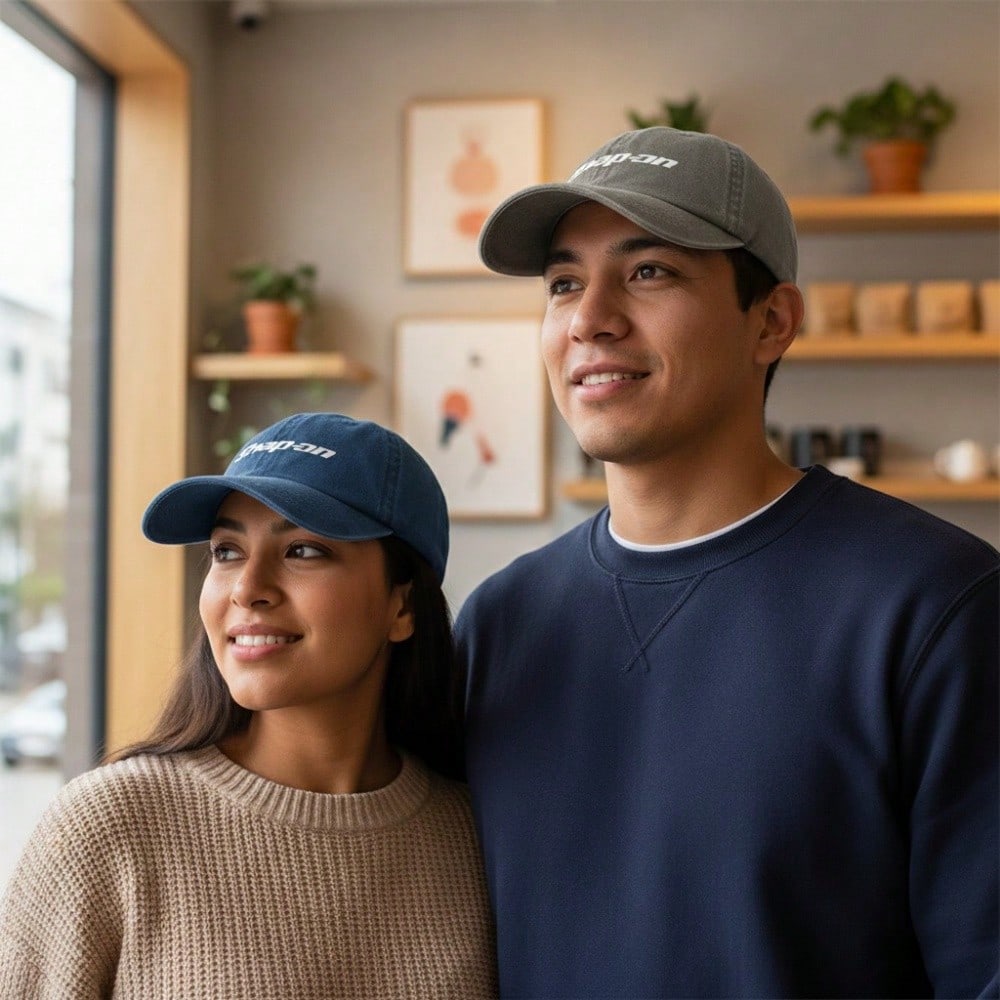 Unisex Snap-On Print Baseball Cap | Adjustable Vintage Washed Grey Soft Fabric Dad Hat For Outdoor Casual Sports