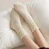 Solid Color Knitted Long Socks Cotton Cuffs Ruffles Socks Casual Middle Tube Socks  Girls
