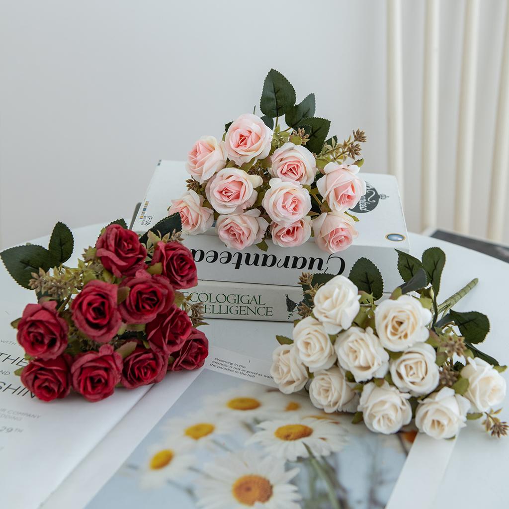 Silk Artificial Flowers Carnation Rose Wedding bridal bouquet Home Festival Outdoor garden arch Art wall Diy gift box Decoration