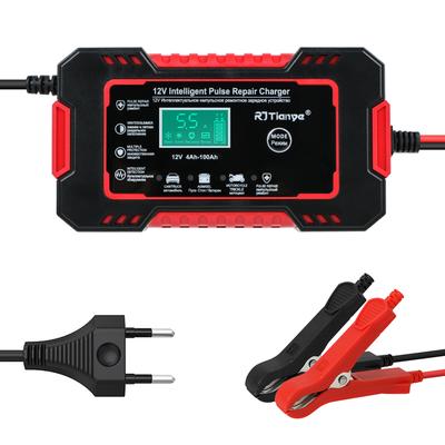 Power Pulse Repair LCD Display 12V 6A Universal Car Battery Charger Quick Charge for Auto Moto Wet Dry Lead Acid AGM Gel