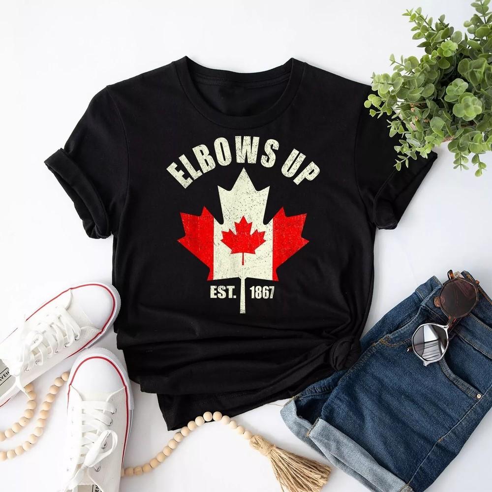 2025/Elbows Up Canada Est 1867 Proud Canadian Strong Canada Unisex T-Shirt Unisex T-Shirt S