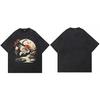 Retro Streetwear  Men TShirt Hip Hop Oversized Sun Crane Graphic T Shirt Cotton Japanese Harajuku Tshirt Unisex Tops Tees
