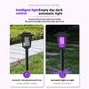 Myggdödare Solcellsdriven Elektrisk Stöt Avvisande Lampa Vattentät Insektfångare LED-Ljus för Utomhus Trädgård Gräsmatta Camping Villa Användning