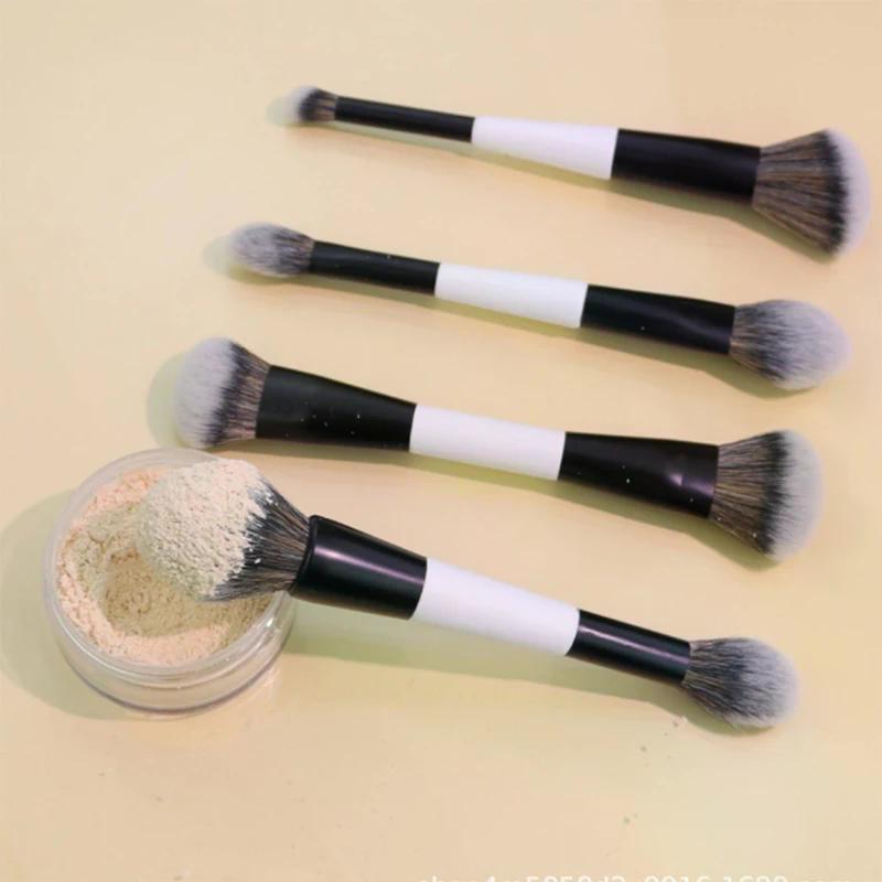 Doppelseitiger Foundation-Gesichtspinsel Doppelseitiger Puder-Rouge-Kontur-Und-Lidschatten-Concealer Make-up-Pinsel