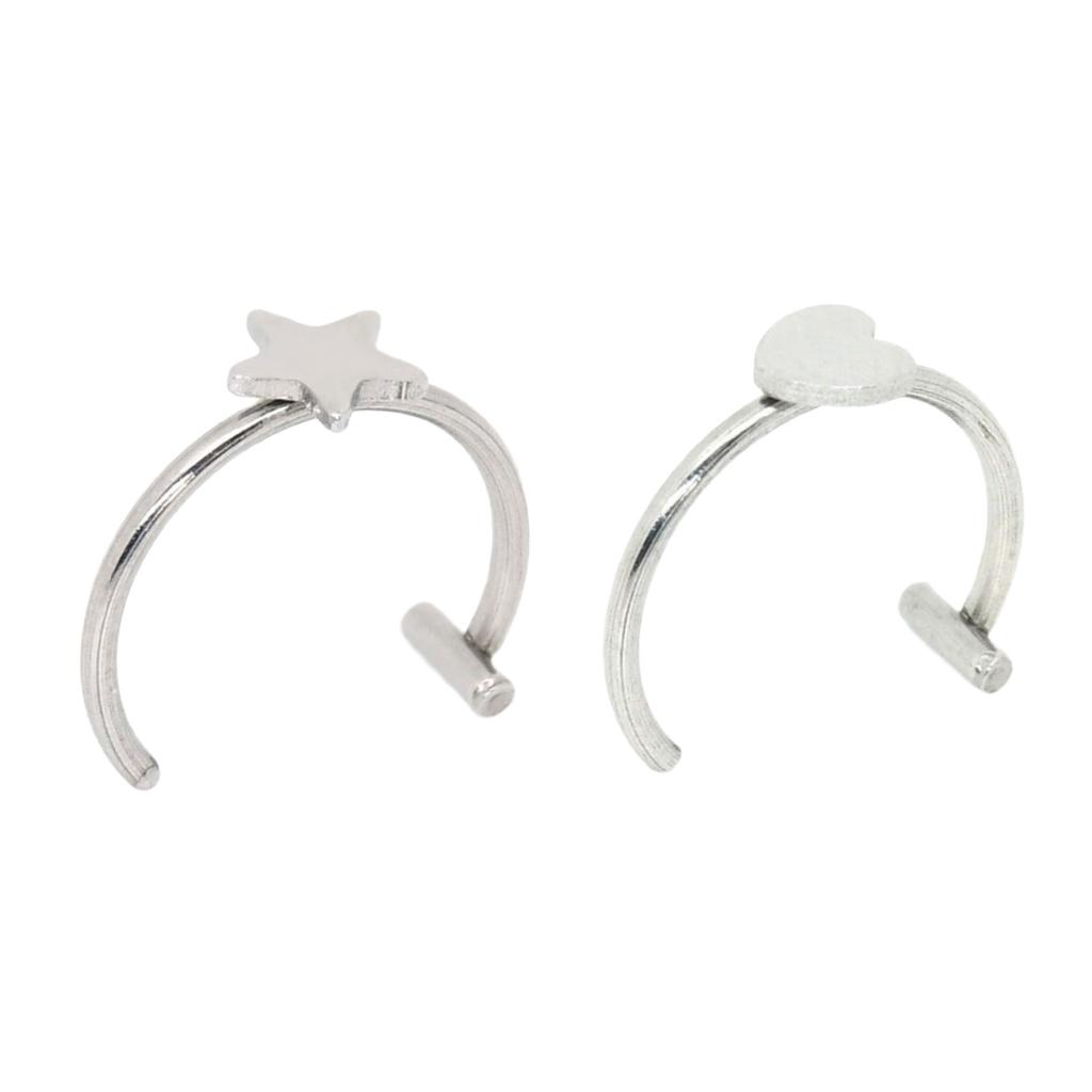 Not Piercing Lip Jewelry Punk Clip on Lip Rings Unique Body Accessory Gothic Design Stainless Steel Texture for Daily