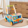Baby Wooden Push Walker with Building Blocks, Xylophone, Puzzle, and Matching Toys