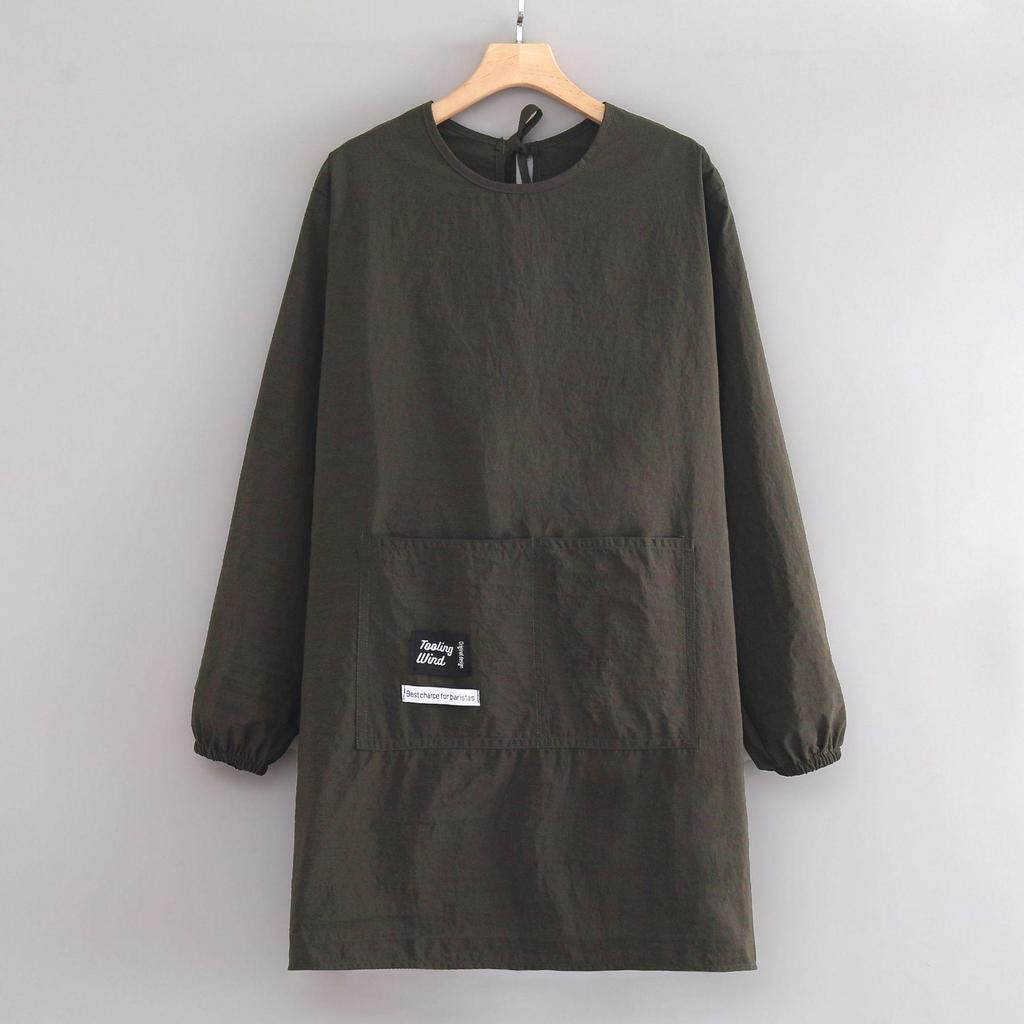 Waterproof Long Sleeve Kitchen Apron - Oil-Proof, Fashionable, Splash-Free Cooking Coveralls for Home & Catering