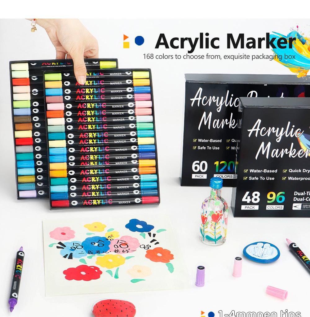 Cross Double-Headed Zweifarbiges Acryl-Marker-Set - 168 Weiche Spitze Aquarell-Kunststifte