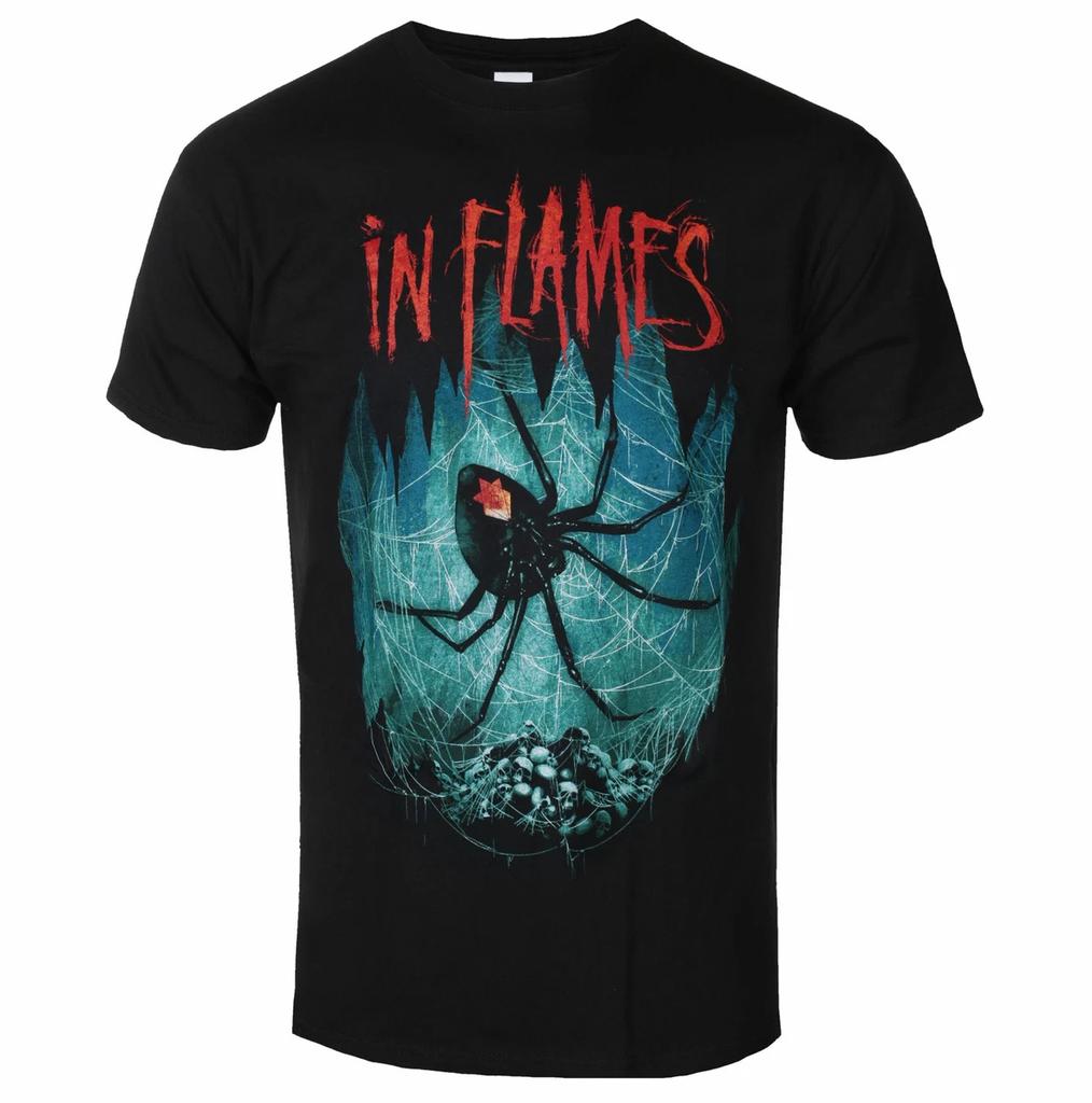 Vintage In Flames Black Widow TShirt Unisex Short Sleeve streetwear