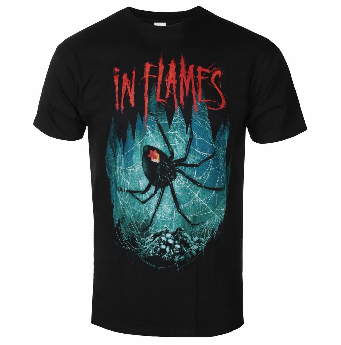 Vintage In Flames Black Widow TShirt Unisex Short Sleeve streetwear S