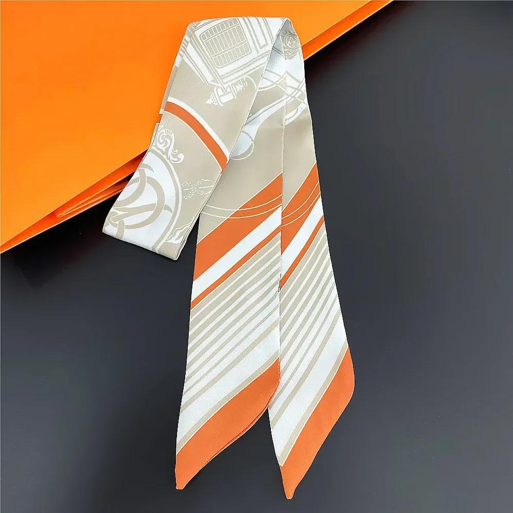 Long Lady Bag Silk Scarf Skinny Neck Hair Scarfs For Women Band Headwear Handbag Tie Ribbons  New Handle Wraps Summer