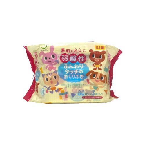 

Lifedo.Plus Baby Wipes, Soft Touch, 18 x 12.5 cm, 80 sheets x 3 packs, Mildly Acidic, Fragrance-Free, Paraben-Free, Alcohol-Free, Made in Japan, LD-03
