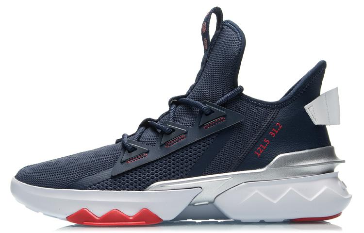 Li Ning износостойкие дышащие низкие беговые кроссовки мужские синие AGLQ073-4 40