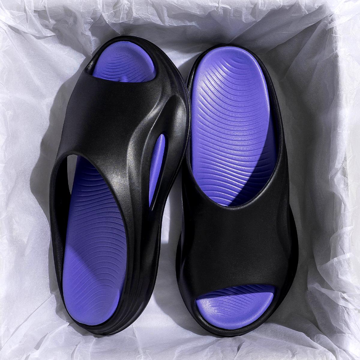 

Summer Men Home Slippers Thick Bottom Beach Outdoor Slides Fashion Comfortable Non-slip Slippers Breathable Casual Women Indoor Slippers 40-41 чорний