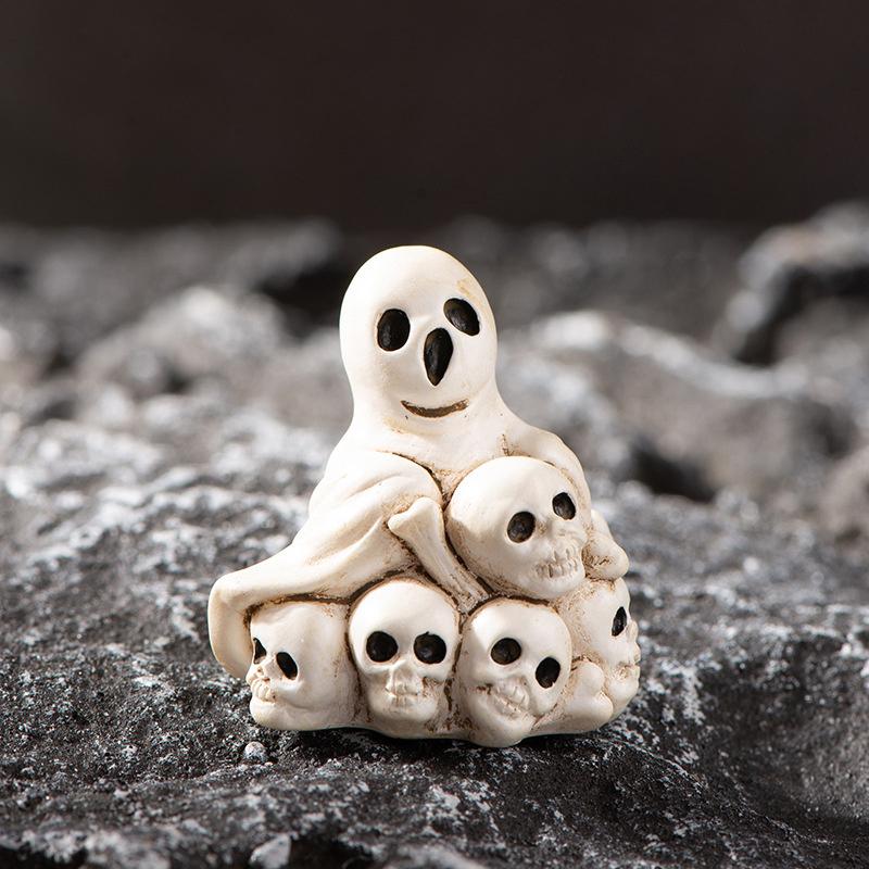 Micro Landscape Halloween Decoration Accessories Mummy Skull Wizard Face-free Monster Pumpkin Resin Small Ornaments