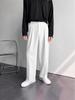 Men's High-End American White Loose Straight-Leg Floor-Length Versatile Dress Suit Pants