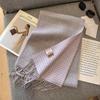 Pure Wool Classic Scarf Women's Winter Versatile Thickened Long Shawl Dual-purpose Male and Female Couples