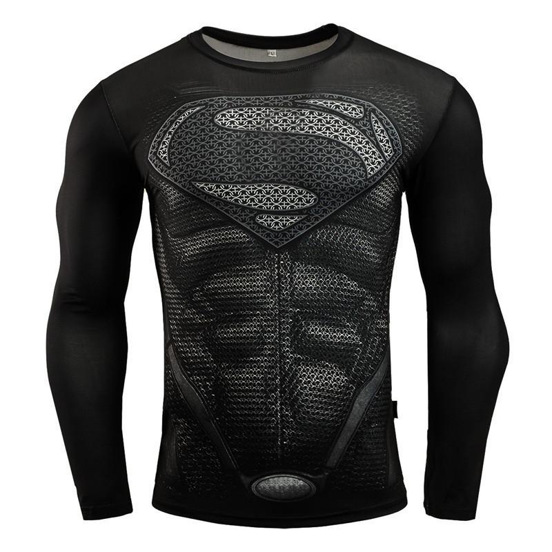 Spring and Autumn Round Neck 3D Superhero Series Printed Top Fashionable Casual Long Sleeved Men's T-shirts