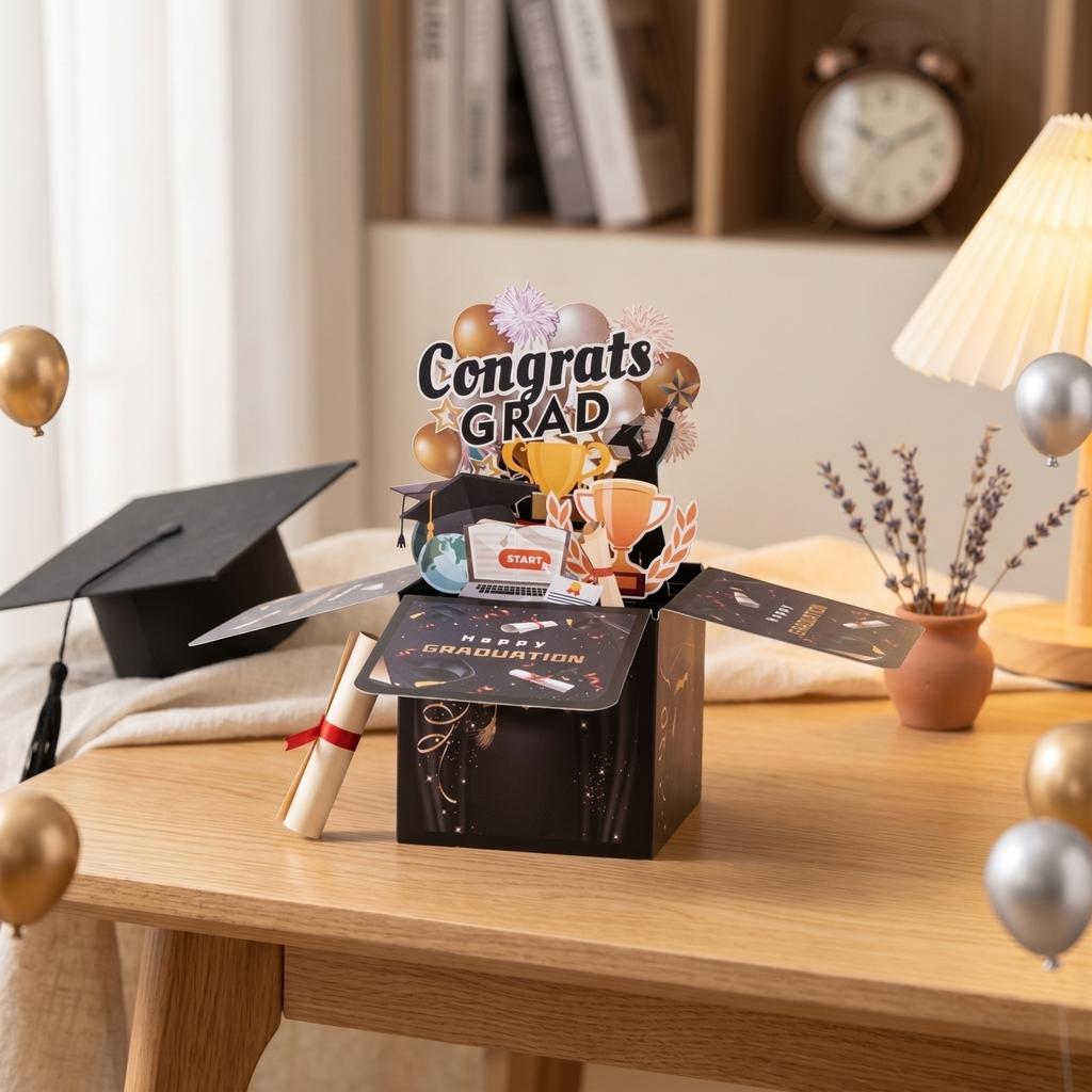 Graduation  Themed Party Party, 3D 3D Greeting Card, 3D Box For Teachers And Classmates, Handmade Hollowed Out Carving