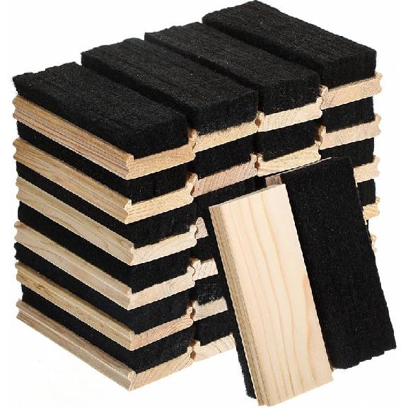 Felt Campus Style Erasers, Cleaner Dusters Felt Chalkboard Eraser for Kids Wood Chalk Eraser for Chalkboard Cleaners Dusters for Markers White Black