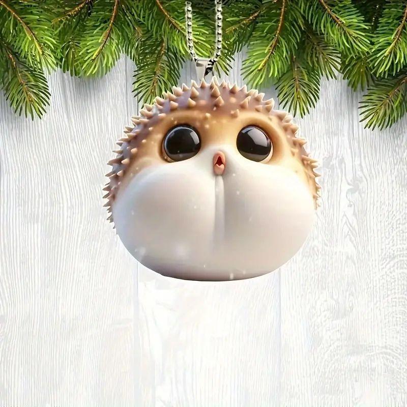 Hedgehog Whimsical Acrylic Ornament Perfect For Festive Christmas Tree Decor